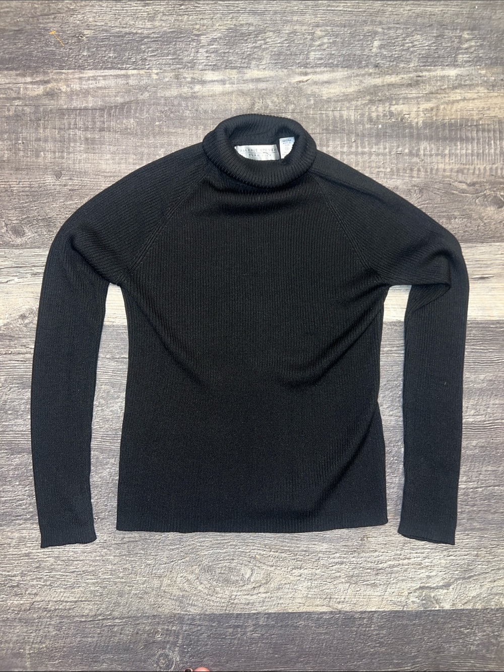 Black Turtleneck Ribbed Sweater - Unbranded